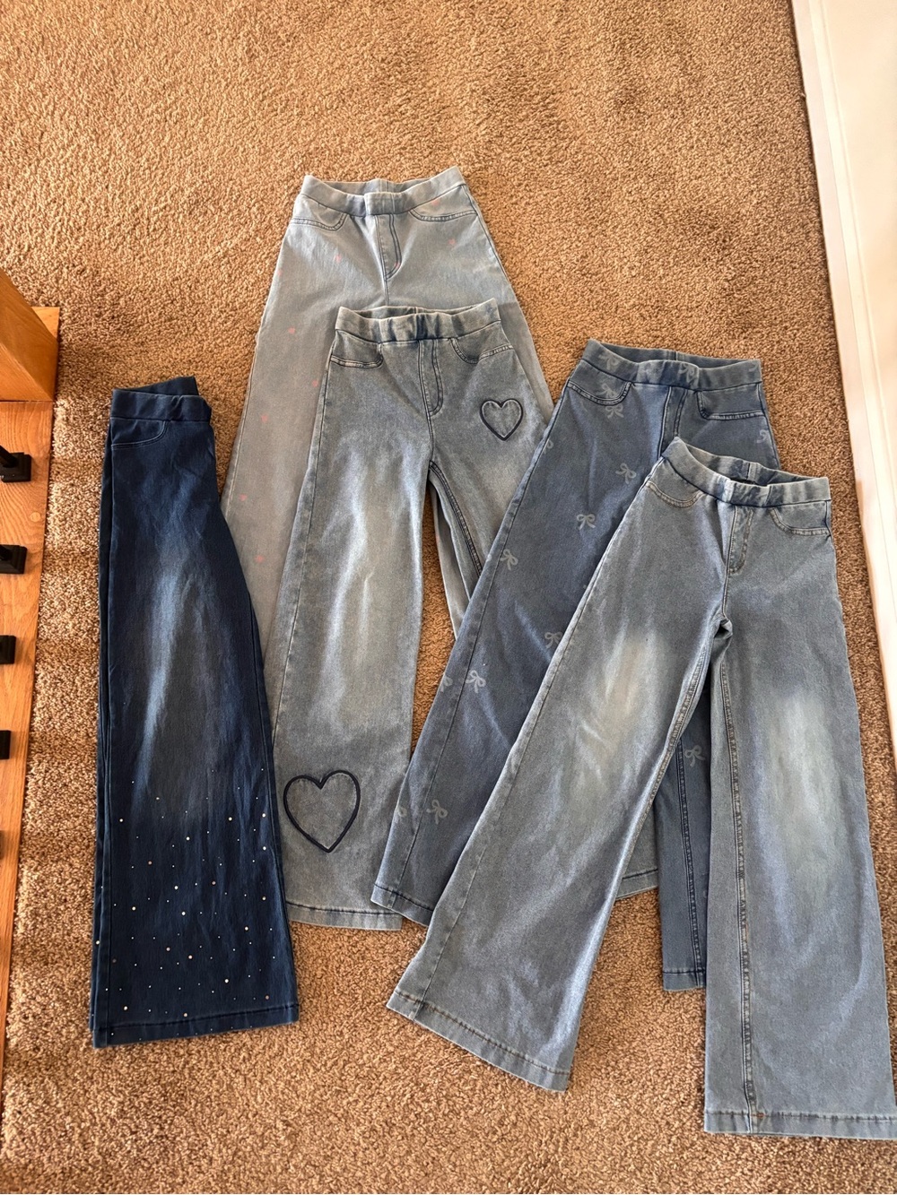 H&M Girls Denim Jeans Bundle in Light and Dark Blue